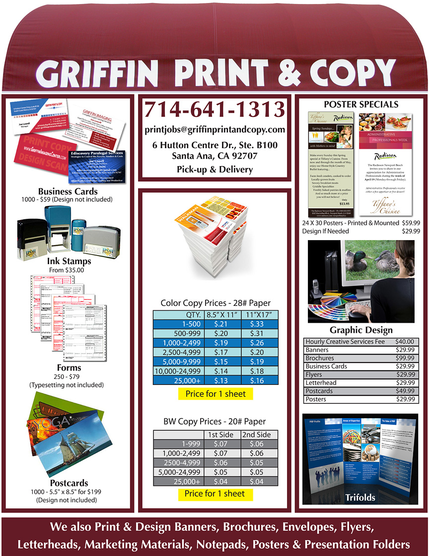 Griffin Print and Copy Flyer